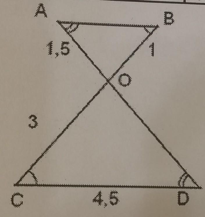 На рисунке ABC CDE ab и CD являются сходственными сторонами тогда. Задан рисунок в в будут ли треугольники АОВ И сов подобными.