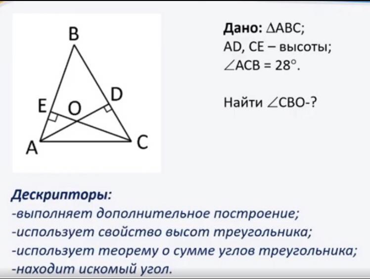 Теме b. В треугольнике abc ad и ce высоты угол acb 28 найдите cbo. Дано ad ce найти abc. Теорема о сумме углов треугольника. V abc формула чего.