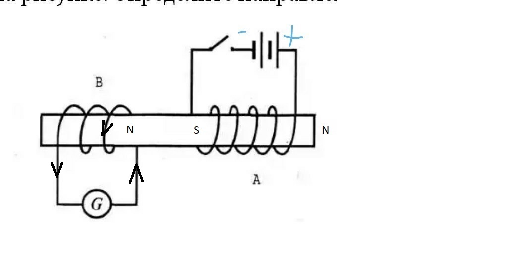 На катушке идет электрический ток направление которого показано на рисунке 78