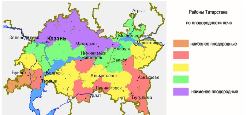 Карта казанской области с городами