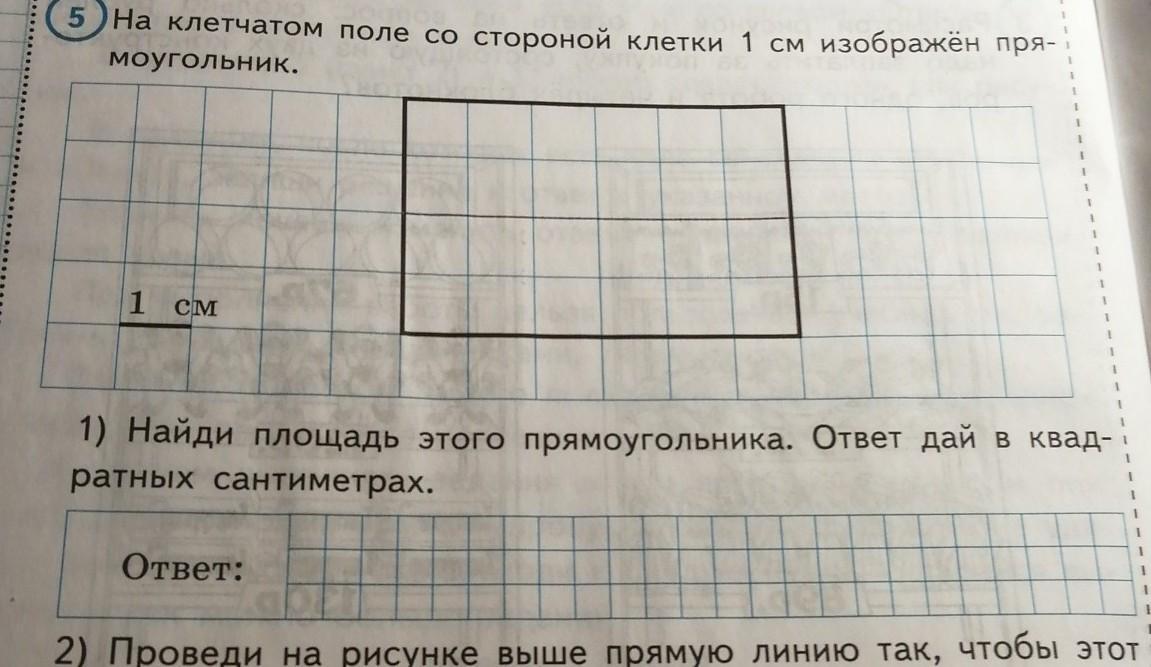 Ниже на клетчатом поле со стороной 1 см изображен прямоугольник изобрази на рисунке прямоугольник