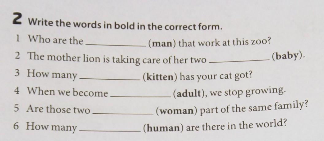 Words in bold. Write the Words in the correct form. Read and correct the Word in Bold 4 класс. Write the questions to the Words in Bold. Replace the Words in Bold with the correct personal pronouns 5 класс.