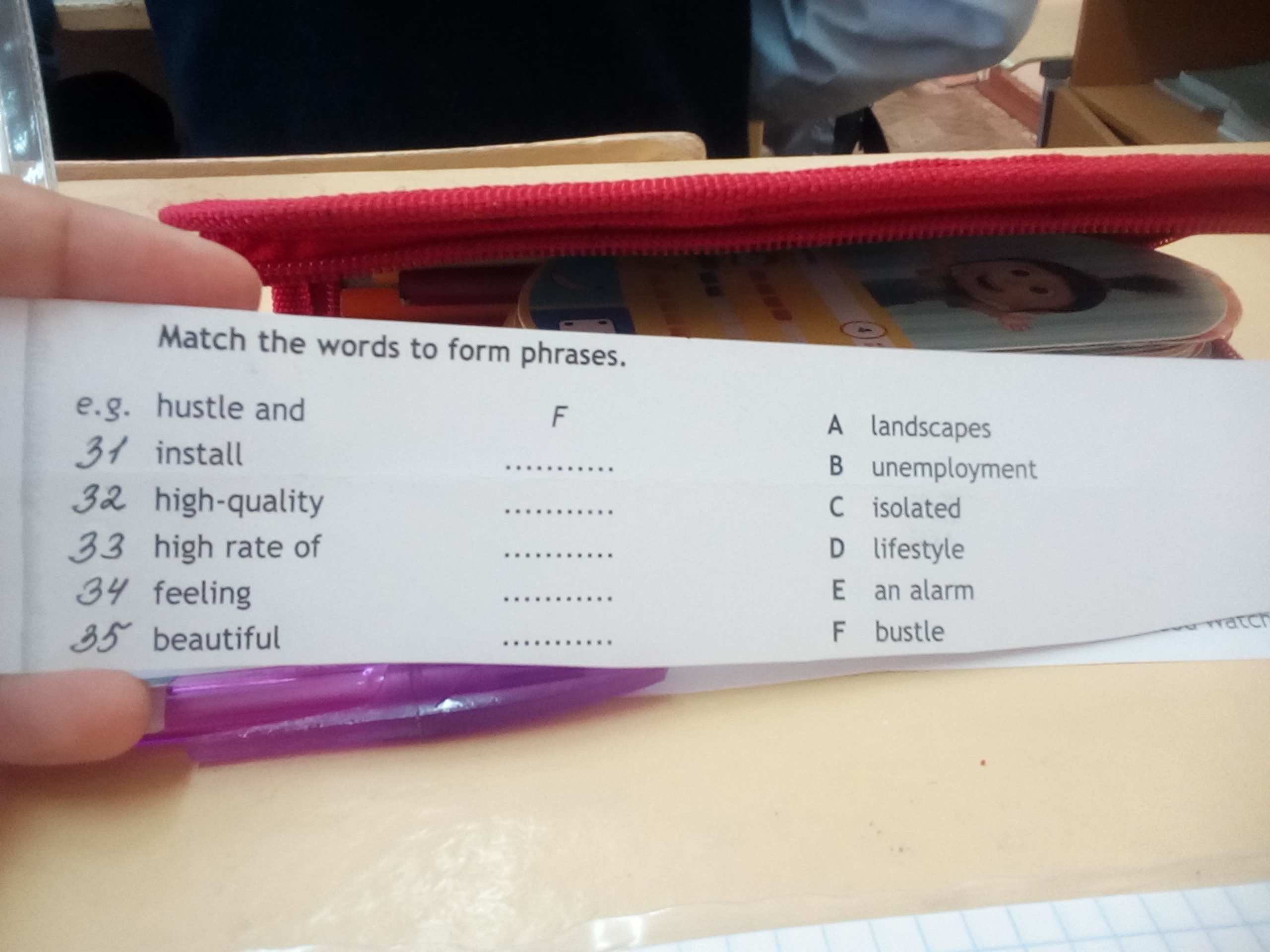 Match the words to from phrases