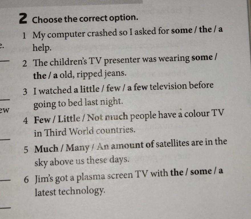 Watch and choose the correct options