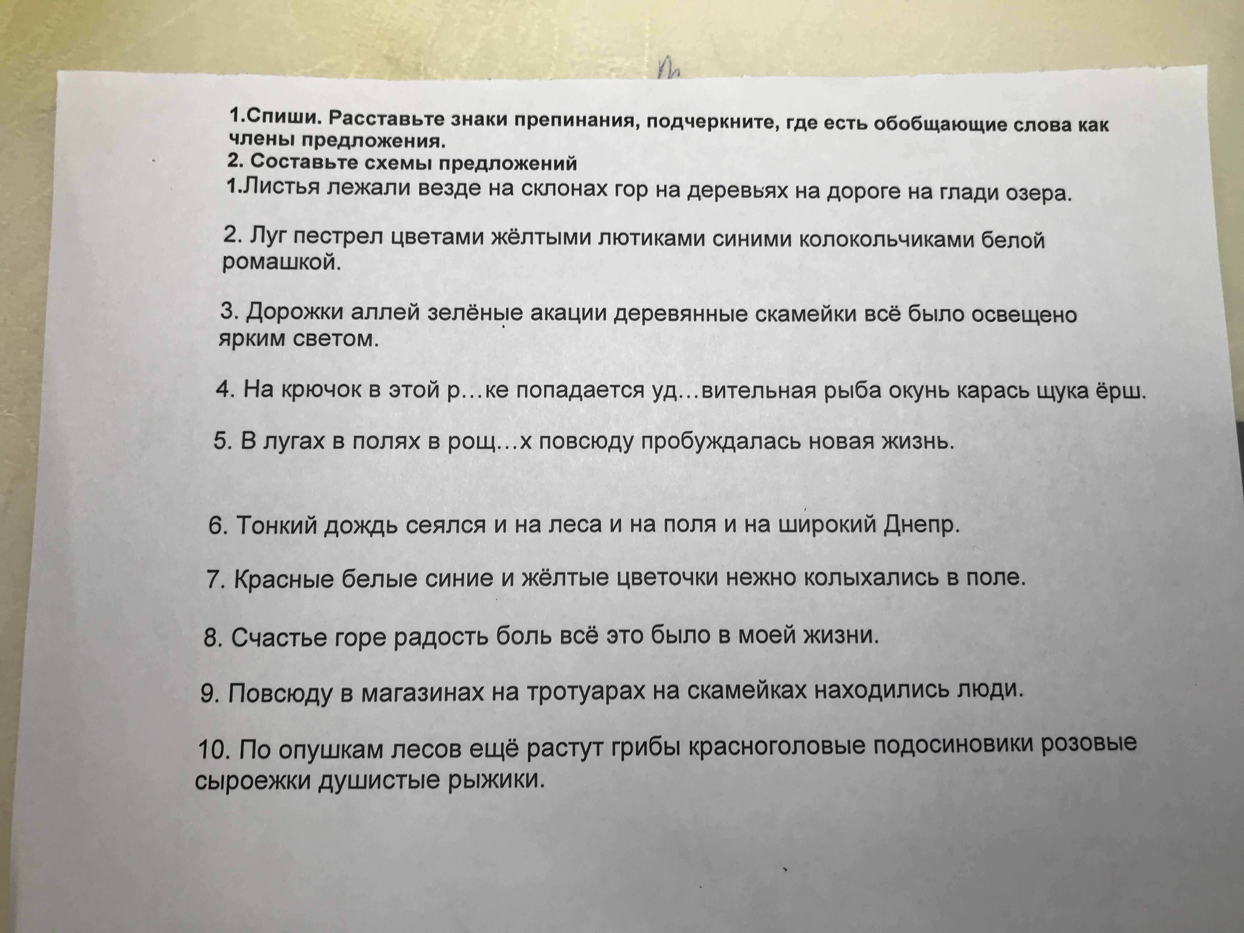 Расставьте знаки препинания подчеркните однородные. Спишите расставьте знаки препинания составьте схемы предложений. Схема предложения листья лежали везде на склонах гор. Спиши расставь знаки препинания подчеркни главные члены предложения. Спиши расставь знаки препинания подчеркни однородные предложения.