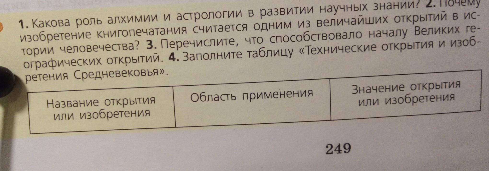 Заполните таблицу технические открытия и изображения средневековья