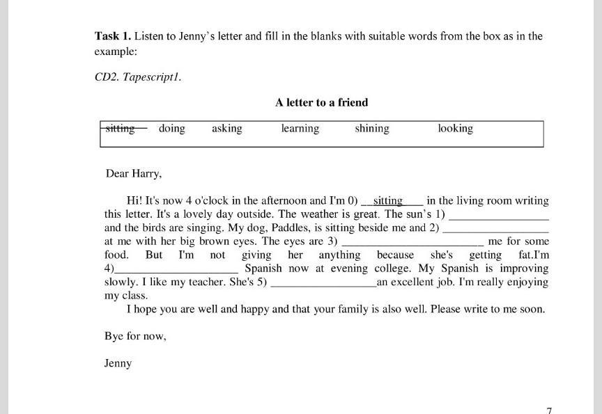 Tapescript for task 2. Тест 5 task 1 choose the suitable Words.