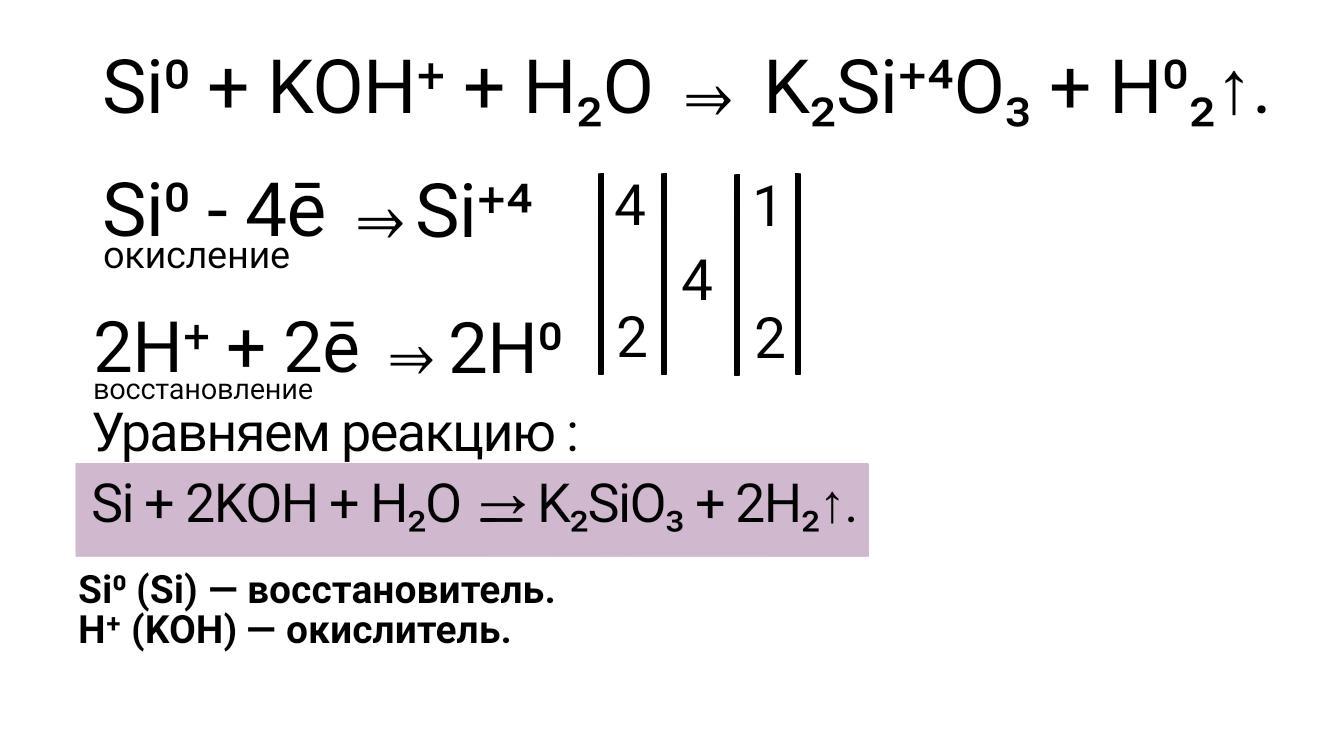 H2sio3 2 koh 2 h2o k2sio3