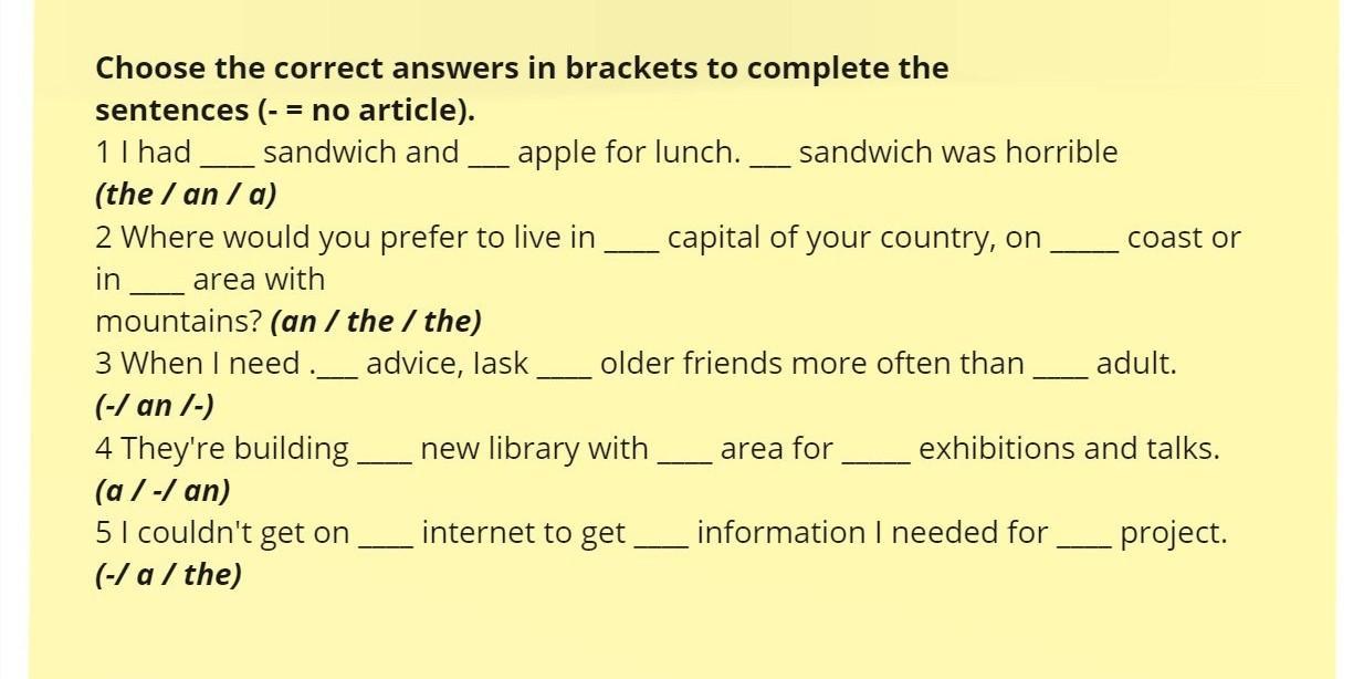 4 choose the correct answers