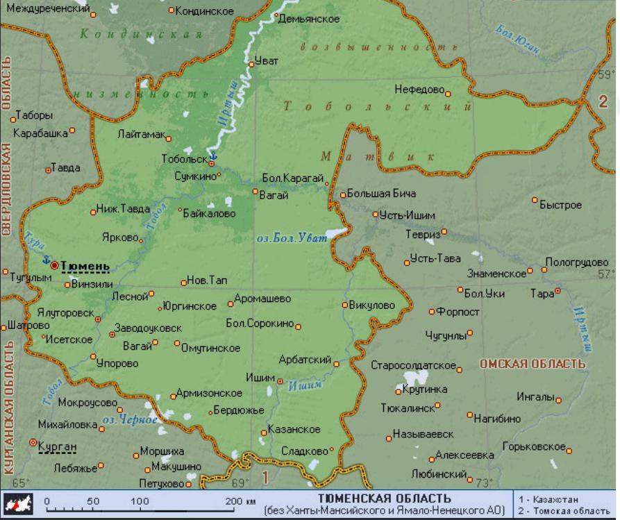 Обл показать. Карта Тюменской области. Карта Тюменской области с населенными пунктами подробная. Карта Тюменской области с городами. Карта севера Тюменской области.