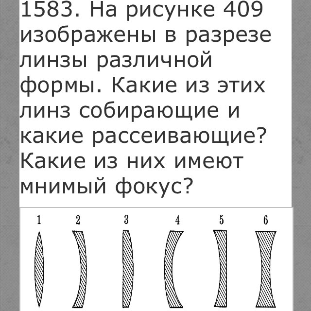 На рисунке 409 изображены в разрезе линзы различной формы какие