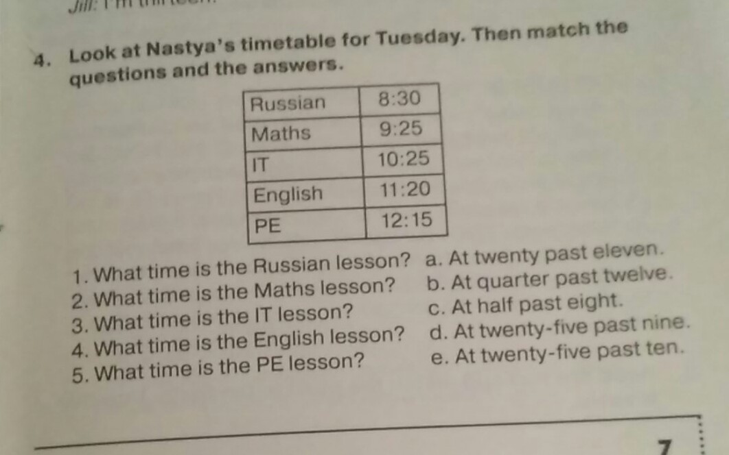 Complete the questions with the past