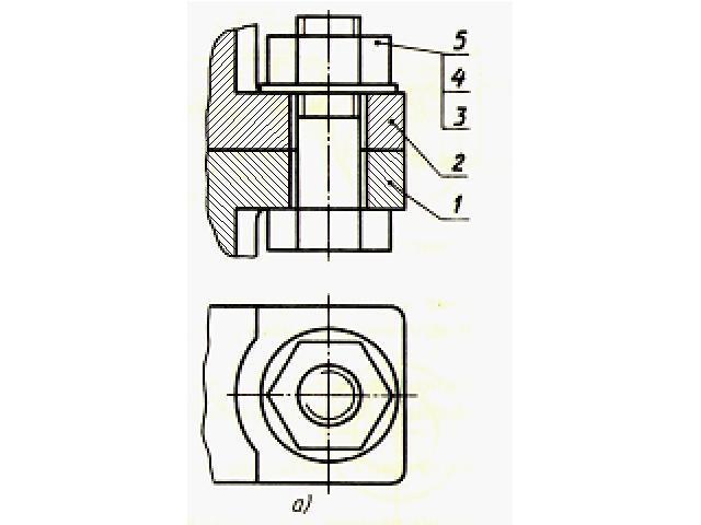 Начертите в рабочих тетрадях данные изображения и нанесите штриховку на разрезе деталей болтового