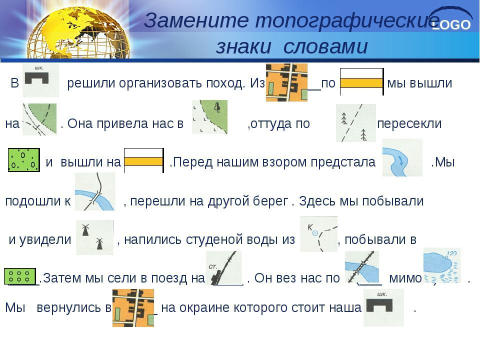 География 5 класс план местности и условные знаки