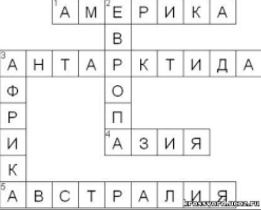 Сканворд 4 океана