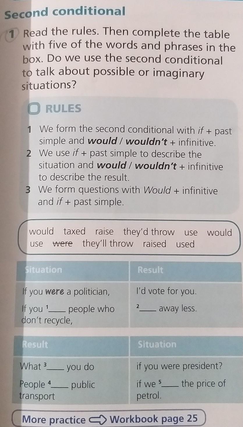 Read the rule then complete with. Complete the Table with the Words and phrases in the Box. Read the Rule then complete with much many. Using second conditional.