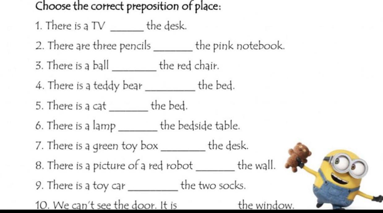 Match with the correct preposition