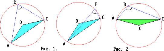 Угловая величина дуги. Пусть o ― центр круга, описанного около треугольника ABC. Угол который равен 126 градусов. Дуга де равная 126 градусам.