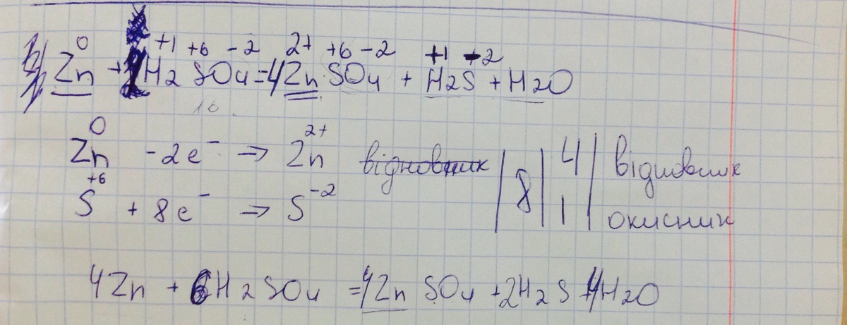 Уравнять схему овр методом электронного баланса h2so4 zn znso4