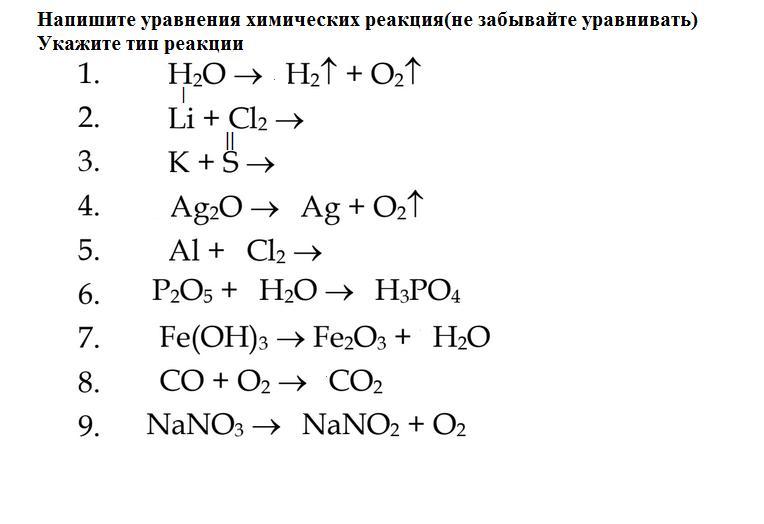 Установите соответствие тип реакции схема реакции соединения обмена разложения замещения hc o