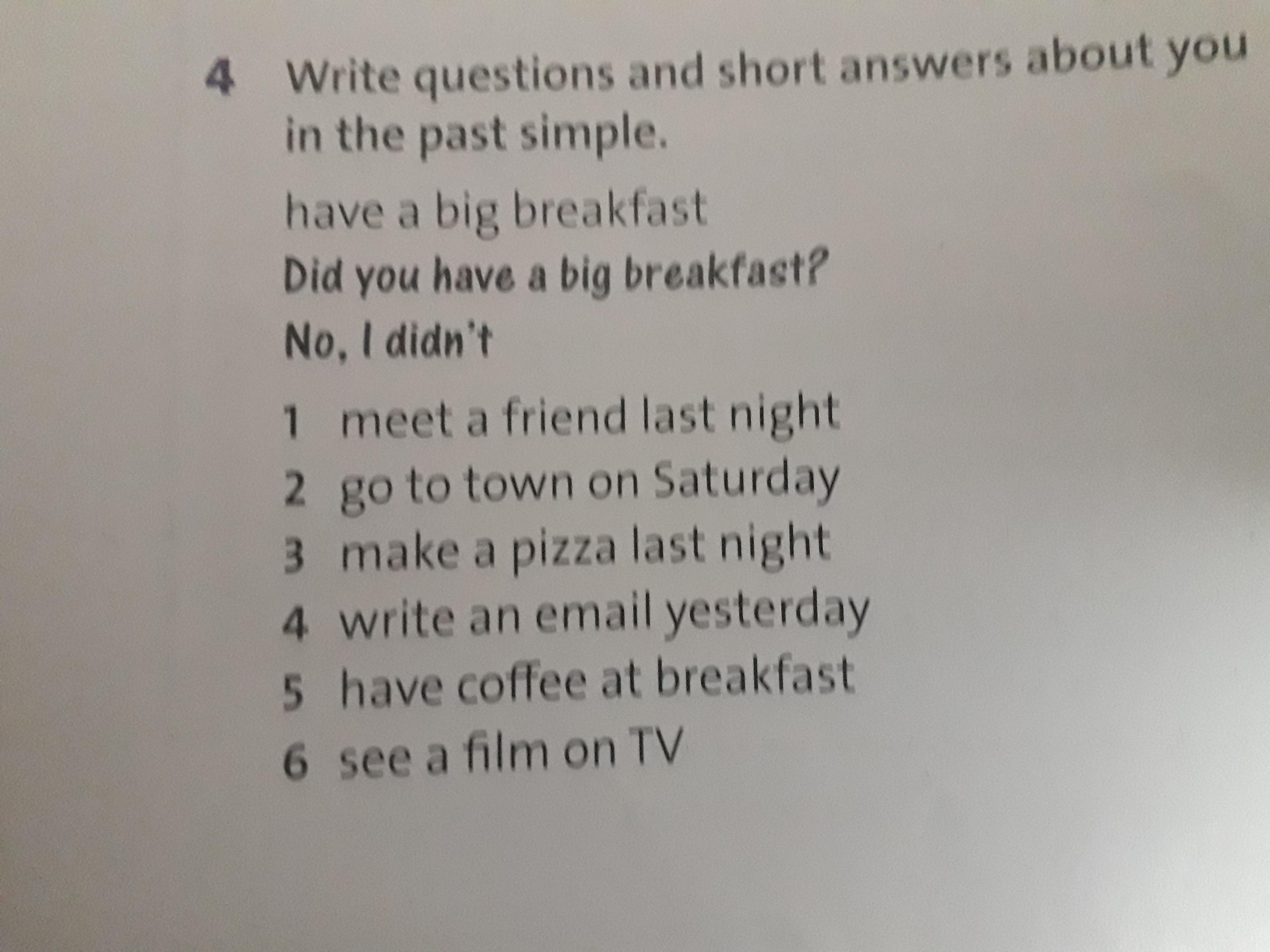 4 write questions and short answers