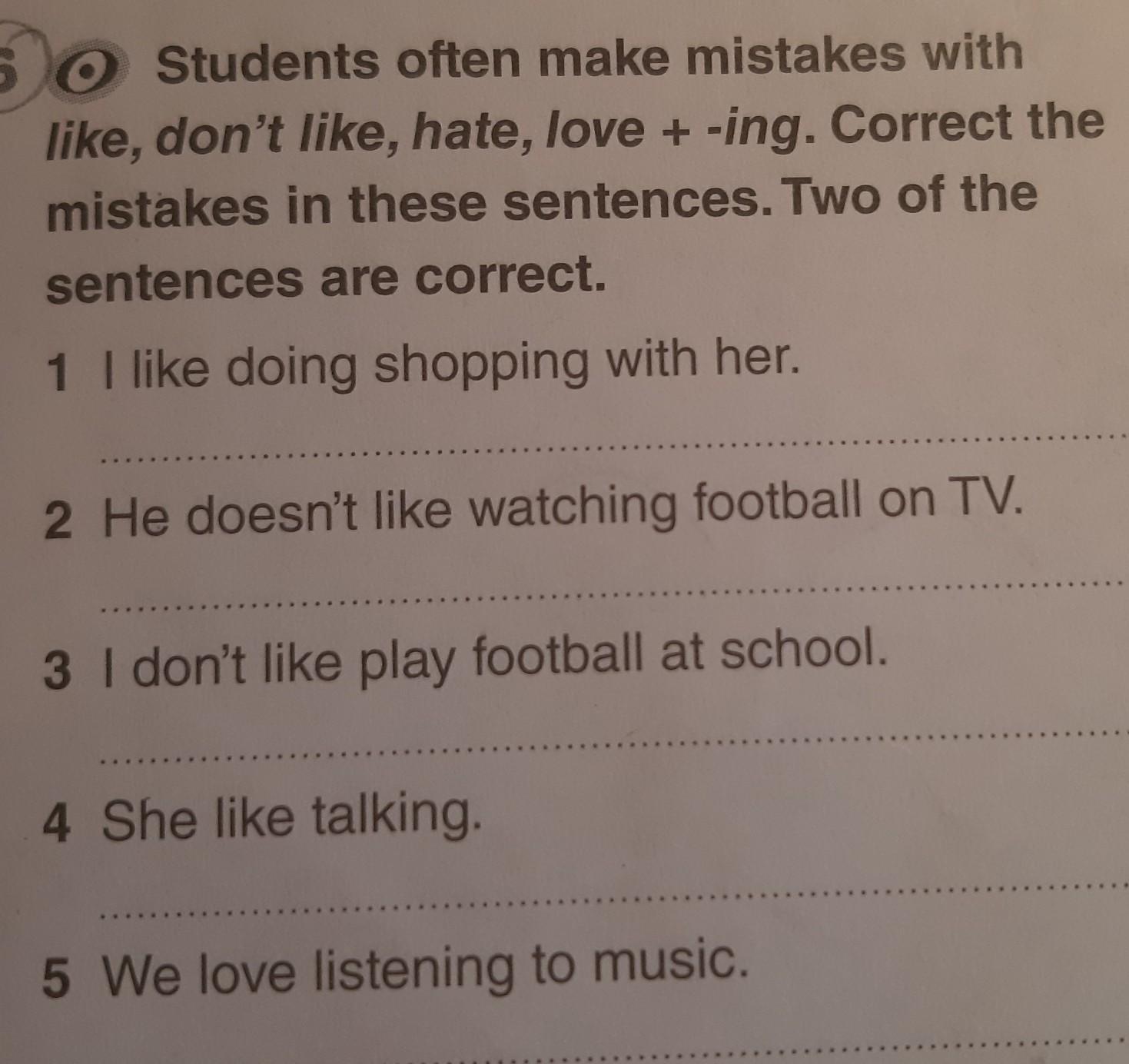 Correct these sentences