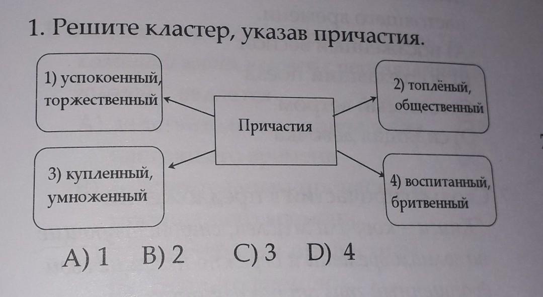 1 укажите причастие