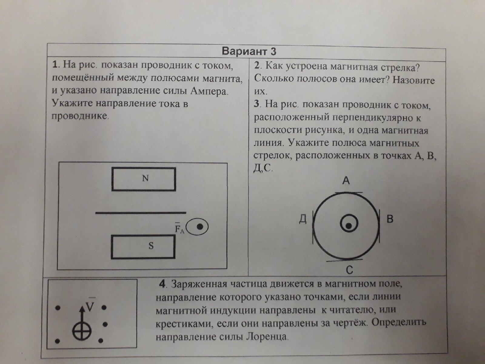 На рисунке указан проводник с током расположенный перпендикулярно плоскости рисунка и одна магнитная