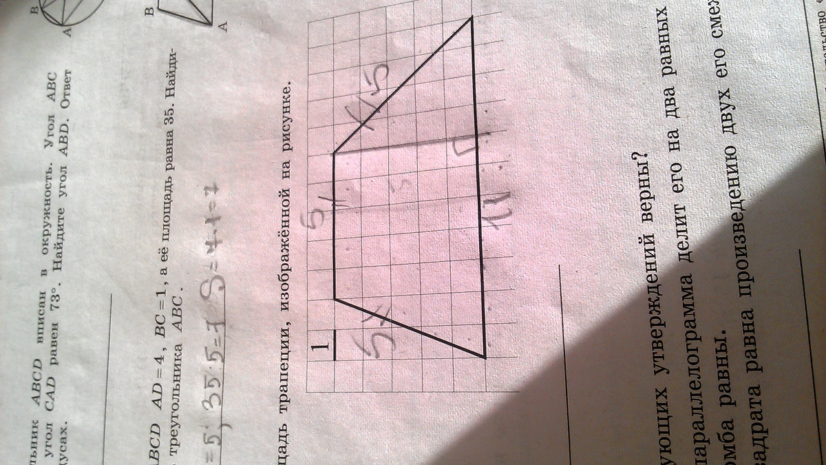 Решу егэ найдите площадь трапеции изображенной на рисунке