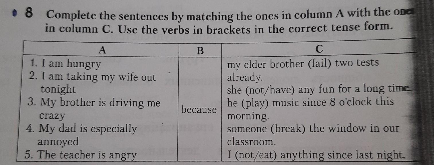 Complete with the correct tense. Match the sentences. Match the sentences in column a with the ones in column b to form Exchanges 5 класс. Match the sentences in column a with the ones in column b to form Exchange. Match the column 1-10 with the column a-j.