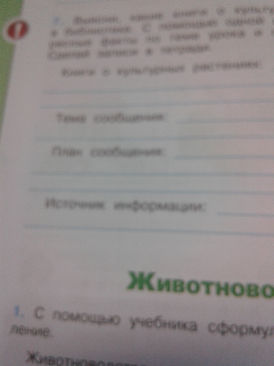 Тема сообщения план сообщения источник информации