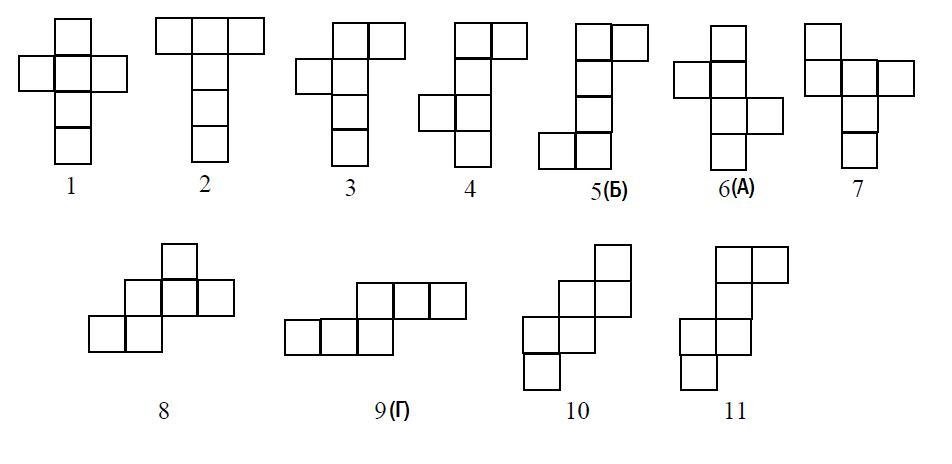 На рисунке изображен куб какие из данных разверток не являются развертками этого куба