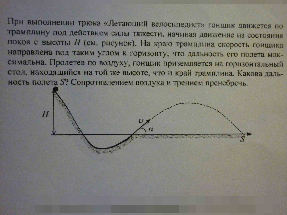 При выполнении трюка летающий велосипедист