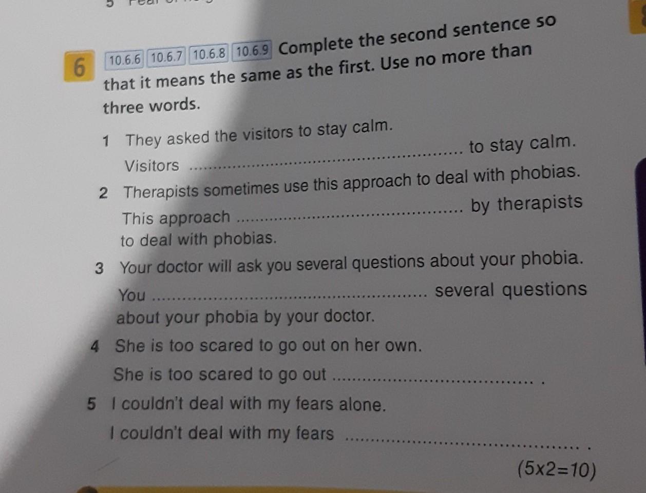 Complete the sentence so that. Complete the second sentence so it is familiar to the first one.