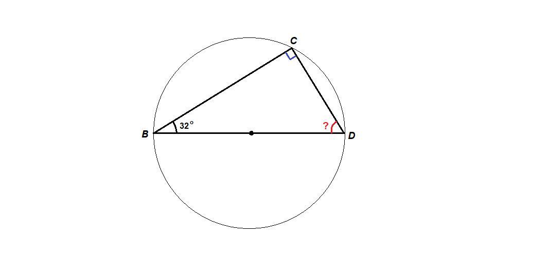На рисунке диаметр окружности найдите углы треугольника