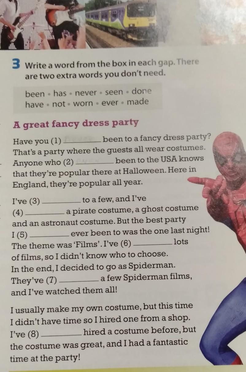 Choose an extra word. Choose an extra word