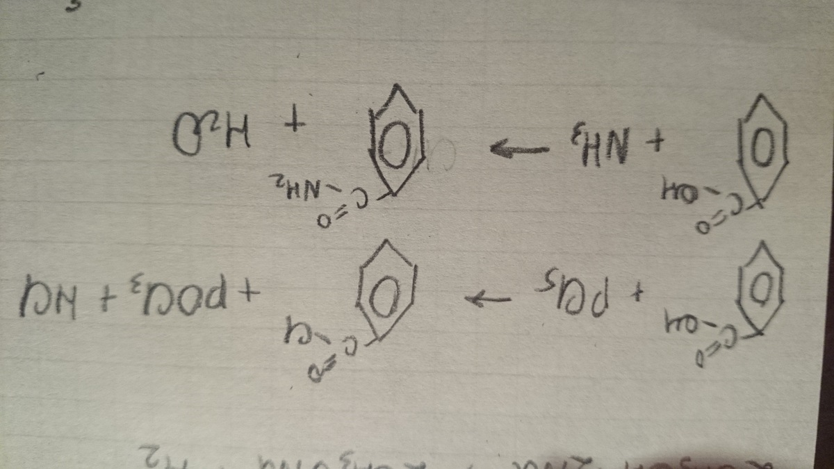 Кислота и хлорид фосфора 5. Бензойная кислота и хлорид фосфора 5. Бензолсульфохлорид с аммиаком. Взаимодействие бензойной кислоты с хлоридом фосфора 5.