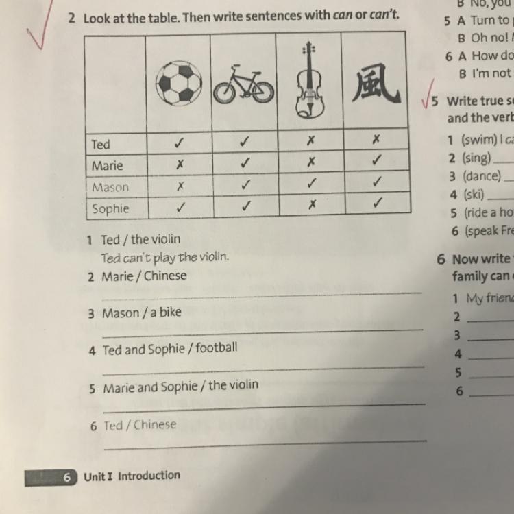 Look and write sentences. Write sentences with can or can't 3 класс. Write sentences with can or can't перевод. Look at the Table then write sentences with can or can't. Complete with the can or can't 6 класс ответы.