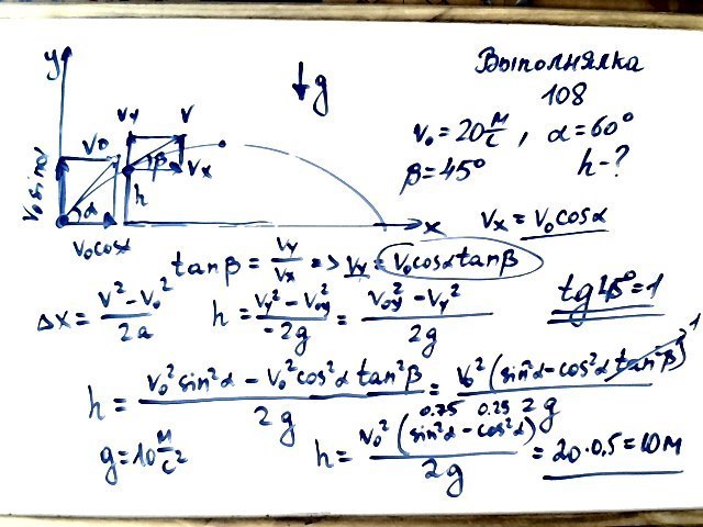 Тело бросают под углом к горизонту с одинаковой по модулю начальной скоростью на рисунке представлен