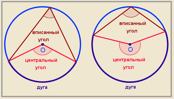 Вписанный угол равен центральному углу. Центральный угол и вписанный угол. Центральный угол опирается на угу. Вписанный и Центральный угол опирающийся на одну дугу. Центральный угол равен дуге на которую он опирается.