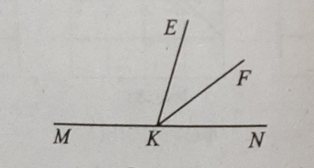 Проведите прямую mn. Угол MKE. Луч KF проходит между сторонами угла MKN MKN 128 NKF 37. Найдите смежные углы МКЕ. На прямой взята точка Луч биссектриса угла.