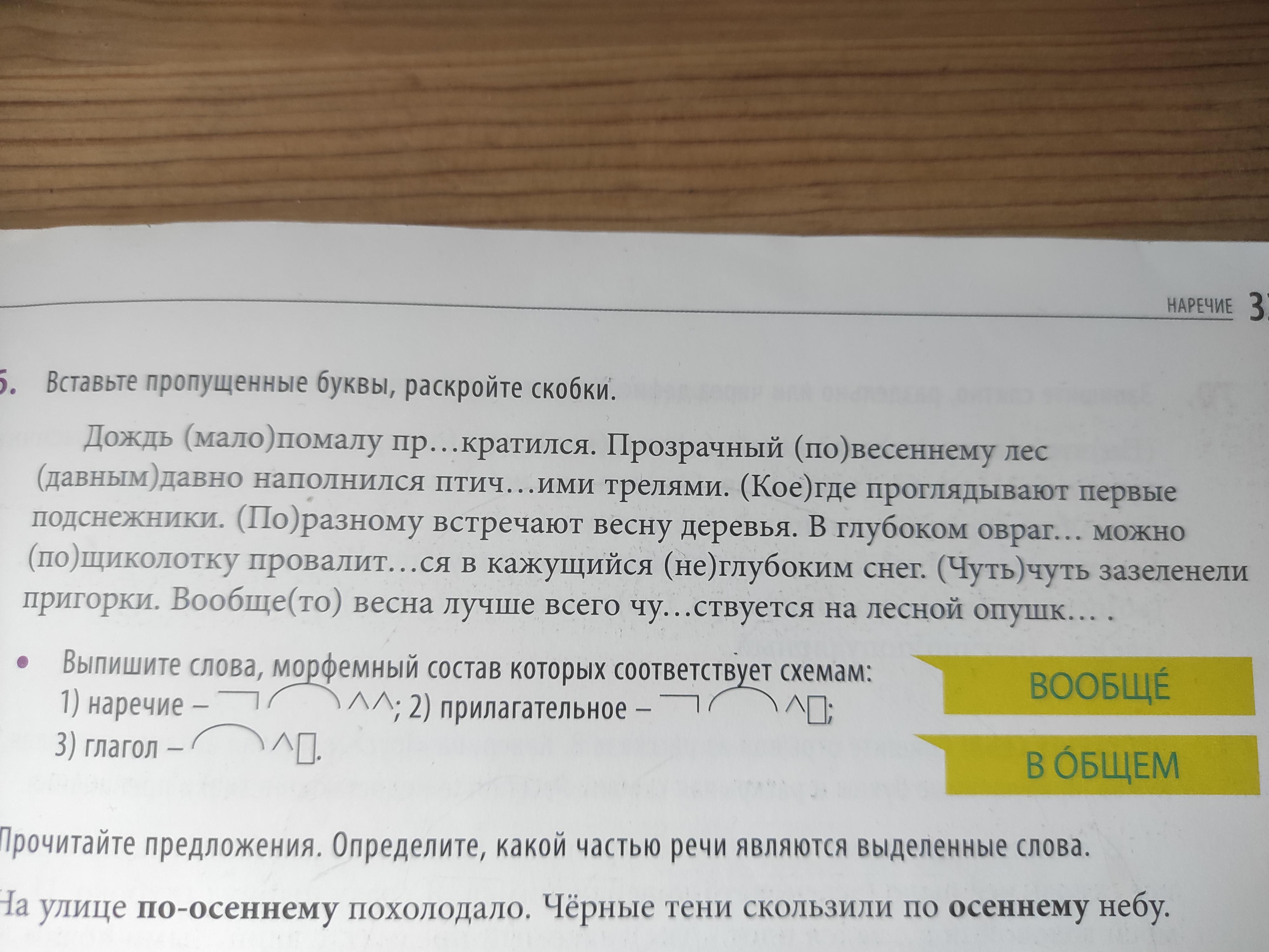 Выпишите из текста примеры слов соответствующих схемам