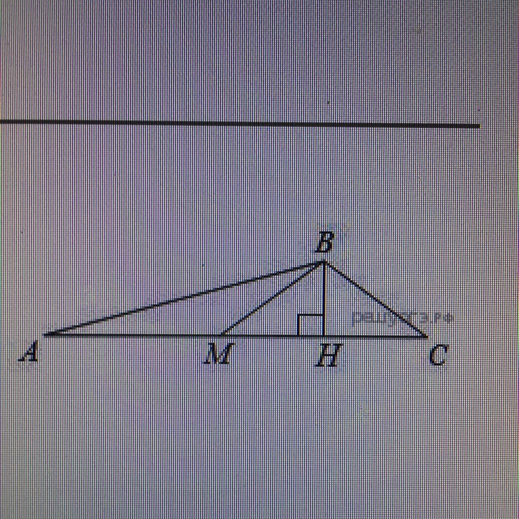 В треугольнике abc известно что acb. Треугольник АВС Медиана ВМ. В треугольнике ABC BM Медиана. В треугольнике АВС ВМ Медиана и Вн высота. В треугольнике ABC BM Медиана и BH высота.