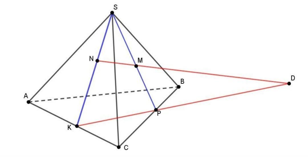Прямая пересекается в точках mn. Точки m и n принадлежат соответственно. Точка n принадлежит грани пирамида SABC. Точки m и n принадлежат соответственно граням Sab. Точки m n принадлежат соответственно граням Sab sac пирамиды SABC.