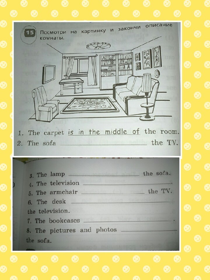 Middle of the room. Описание комнаты на английском языке 4 класс. Описание комнаты на английском языке 3 класс. Английский язык посмотри на картинку и закончи описание комнаты. Описание зала на английском языке 3 класс.