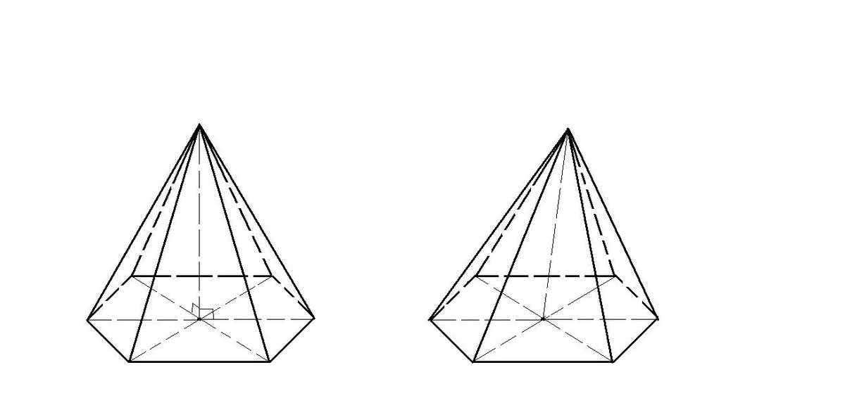 Как нарисовать шестиугольную пирамиду
