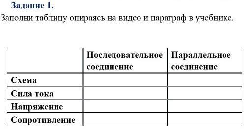 Опираясь на основной текст параграфа и приведенные. Заполнить таблицу последовательное соединение. Заполнить таблицу последовательное и параллельное соединение. Заполните таблицу опираясь на легенды. Задание 4 заполните таблицу опираясь на материал.