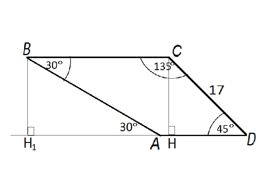 Трапеция с углом 30. Угол 30 градусов в трапеции. Трапеция с углами 60 и 135. Найдите боковую сторону АВ трапеции АВСД если углы 30 и 135 СД. Угол 135 в трапеции.
