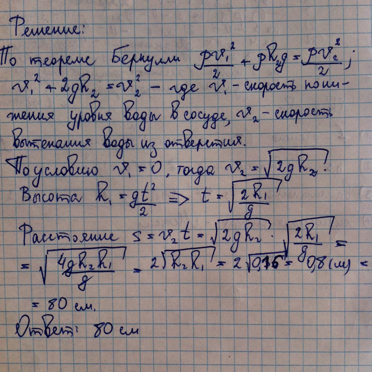 В боковой стенке высокого цилиндрического бака