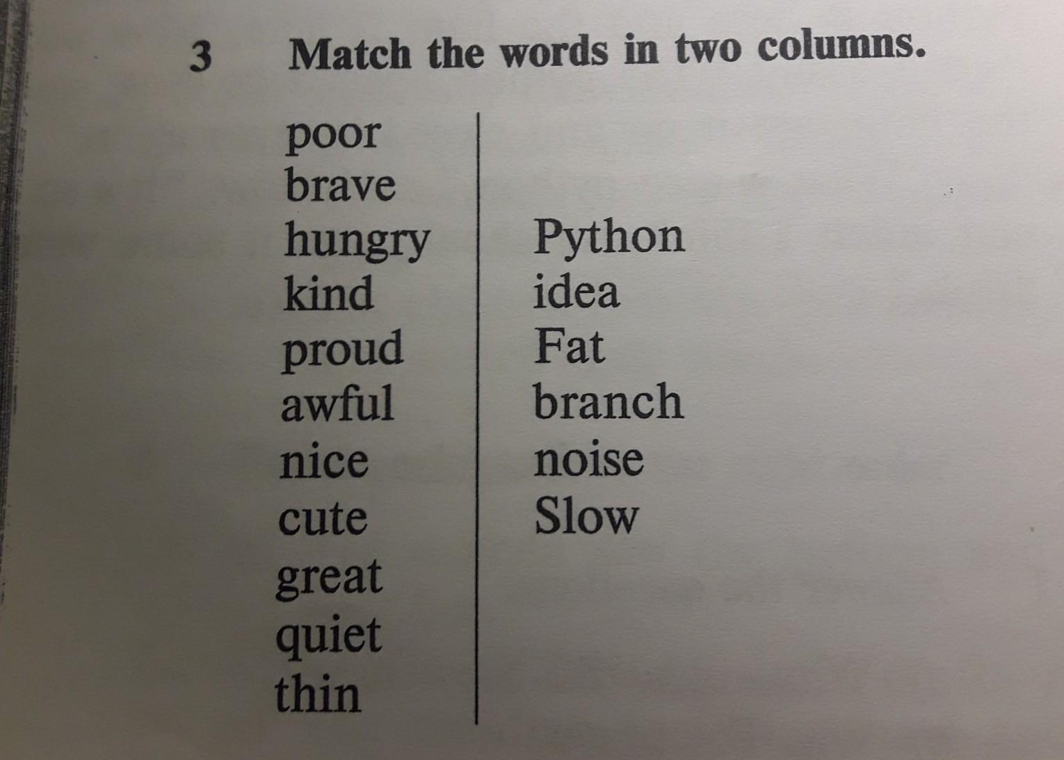 Match the two columns to form